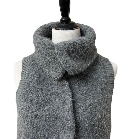 Gap Alpaca Wool Vest Snap Up Collar Boucle Look Medium - Picture 2 of 8